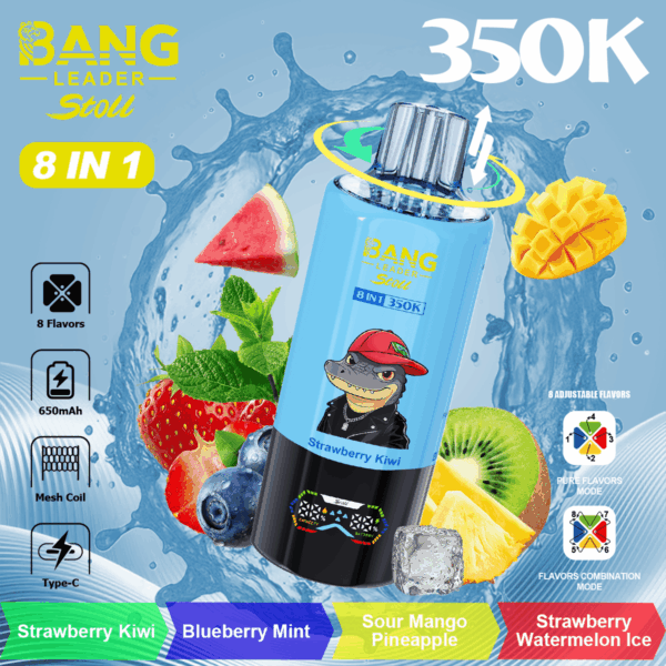 Bang Leader 350K Strawberry Kiwi/Blueberry Mint/Sour Mango Pineapple/Strawberry Watermelon Ice