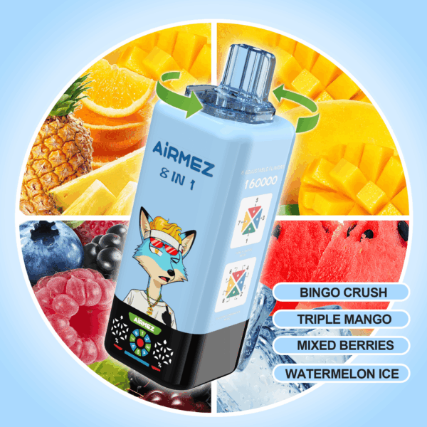 Airmez FOX 8 IN 1 160K Bingo Crush/Triple Mango/Mixed Berries/Watermelon Ice