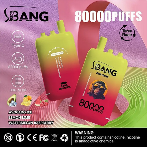 Bang Leader 80000 Avocado Ice/Lemon Lime/Watermelon Raspberry