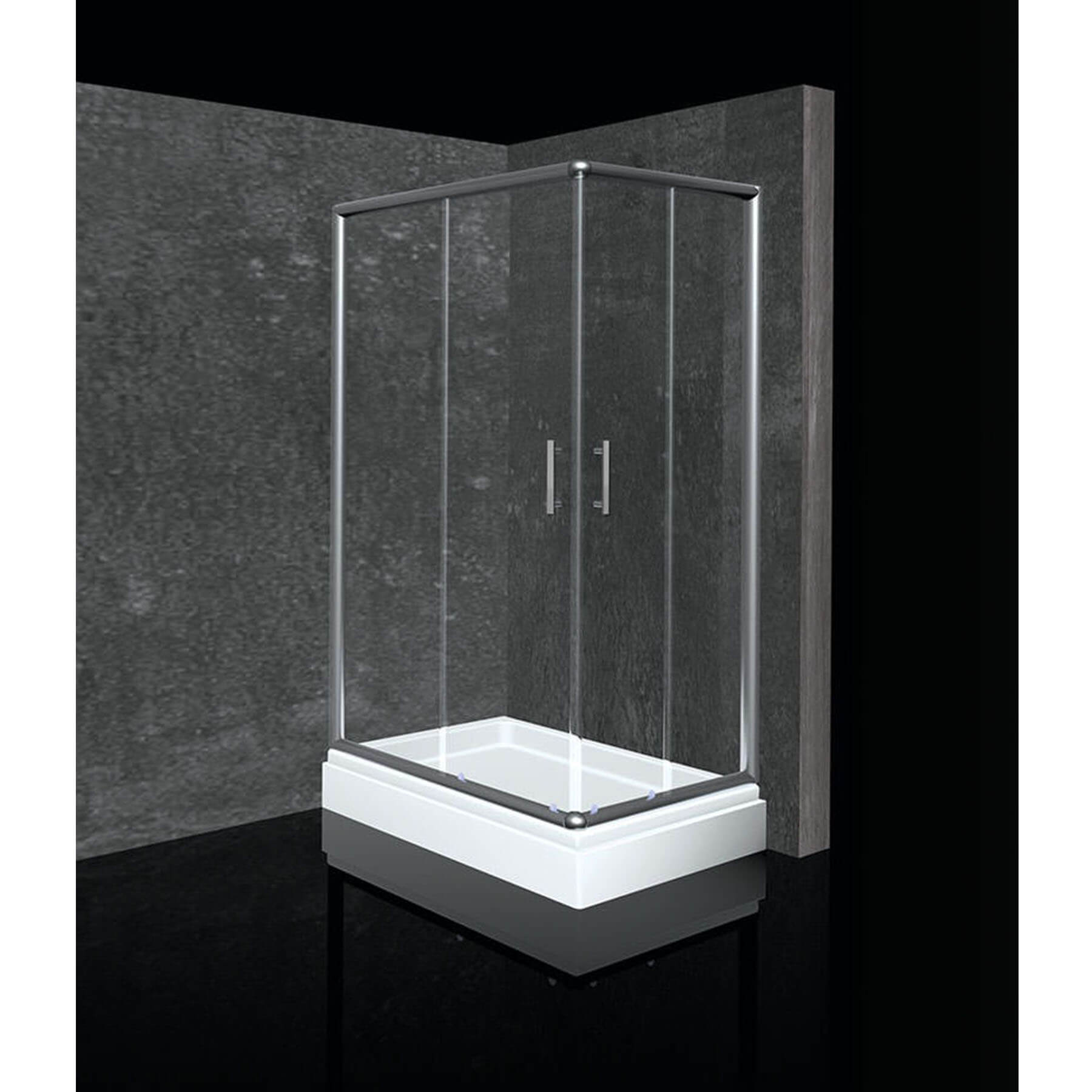 TUŠ KABINA KROS 100X80 – KROM/PROZIRNA