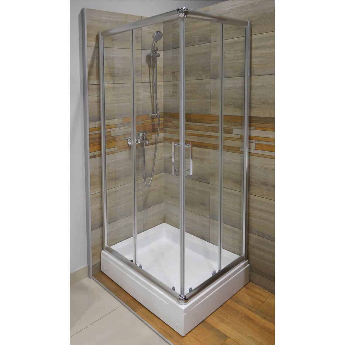 TUŠ KABINA KROS 100X80 – KROM/PROZIRNA - Slika 2