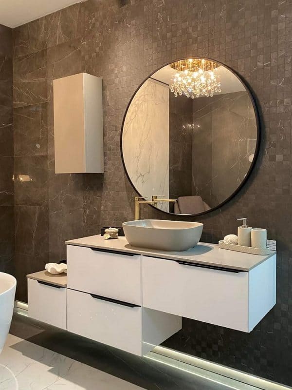 Alternative view of KIMIC OGLEDALO OKRUGLO FI 80 MATT CRNI OKVIR BEZ RASVJETE 61-GSRM8080-B