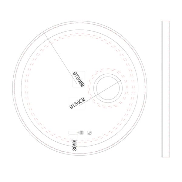 Alternative view of OGLEDALO LINNI 1117 LED BLACK FI70 SA MEDICINSKIM POVEĆALOM