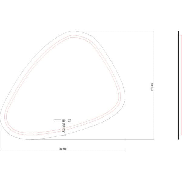 Alternative view of OGLEDALO LINNI 8182 LED 70X90