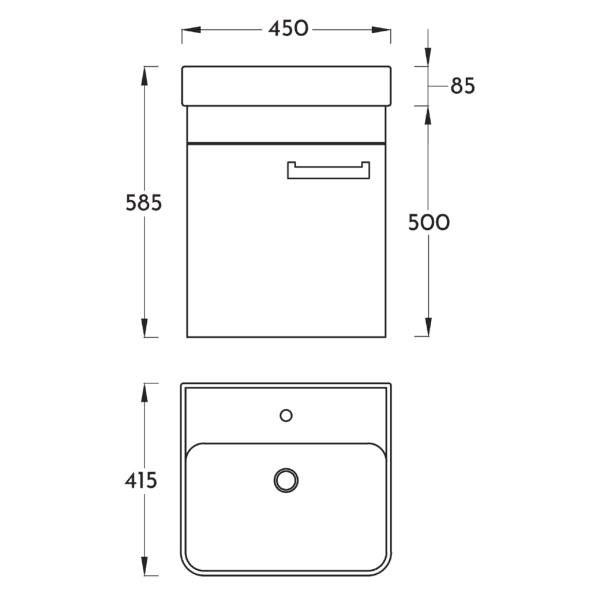 Alternative view of KUPAONSKI ORMARIĆ NEON 45 0969 - DONJI DIO S UMIVAONIKOM