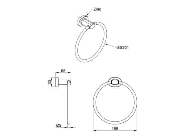 Alternative view of DRŽAČ RUČNIKA LINNI ENJOY OKRUGLI