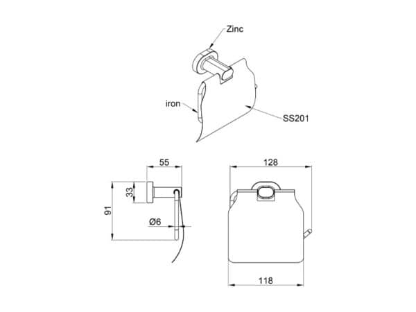 Alternative view of DRŽAČ WC PAPIRA LINNI ENJOY SA POKLOPCEM