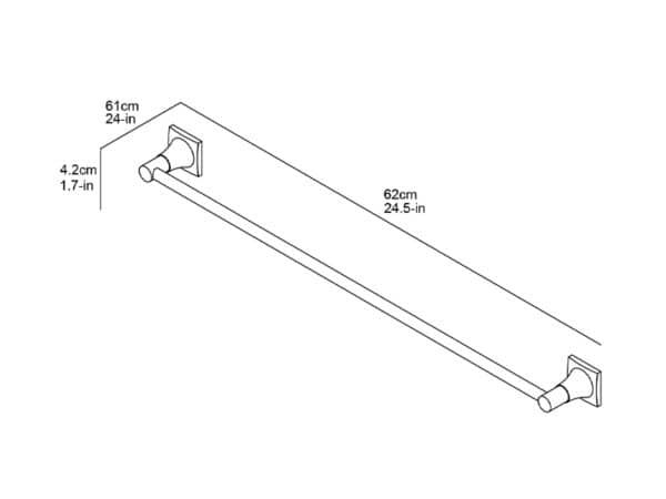 Alternative view of DRŽAČ RUČNIKA LINNI CLASSIC 60CM JEDNODIJELNI