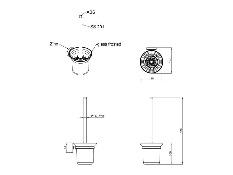 WC ČETKA LINNI MODERN ZIDNA - Slika 2