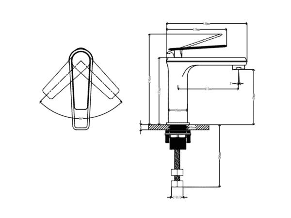 MIJEŠALICA ELEGANCE ZA UMIVAONIK ANTIQUE BRONZE - Slika 3