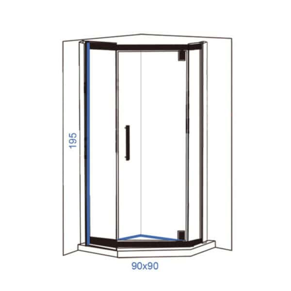 TUŠ KABINA IDEAL 9021 BLACK LINNI - tehnicki