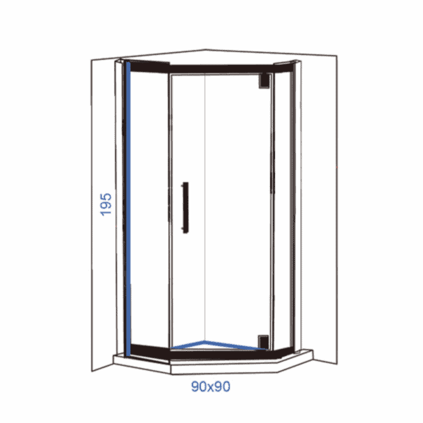 TUŠ KABINA IDEAL 9021 BLACK LINNI - tehnicki
