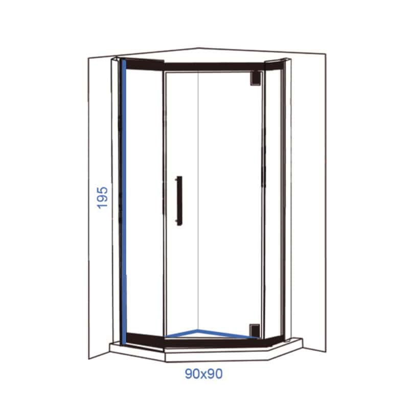 TUŠ KABINA IDEAL 9021 BLACK LINNI - tehnicki