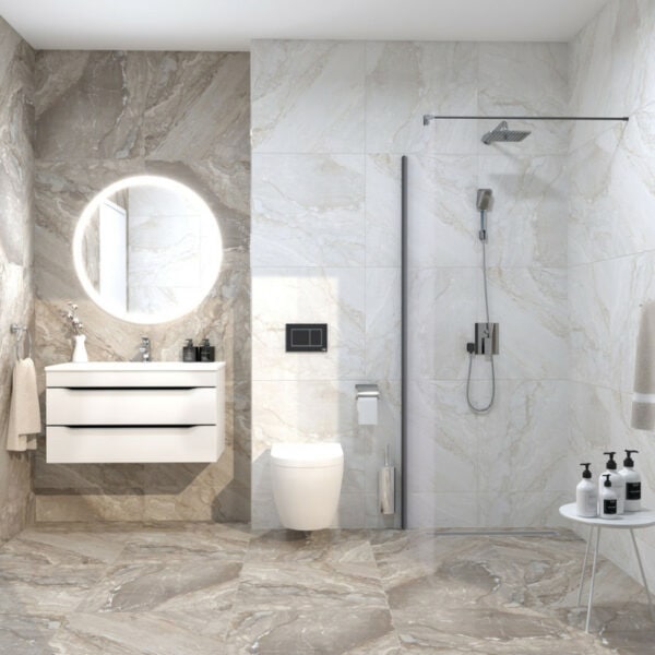 GRAVEL WHITE MAT 60X60 ambijent kupaonica