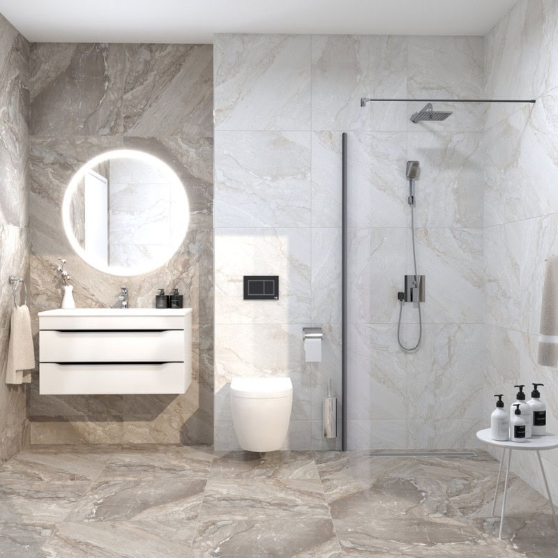 GRAVEL WHITE MAT 60X60 ambijent kupaonica