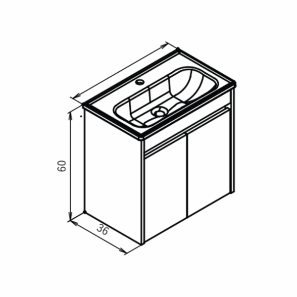 Alternative view of KUPAONSKI ORMARIĆ LOVA 60 SET NAVARO - DONJI DIO S UMIVAONIKOM I GORNJI DIO