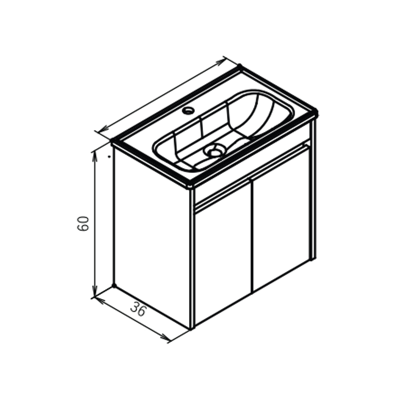 KUPAONSKI ORMARIĆ LOVA 60 SET NAVARO - DONJI DIO S UMIVAONIKOM I GORNJI DIO - Slika 2