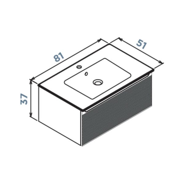 KUPAONSKI ORMARIĆ OLBIA 80 ANTRACIT - DONJI DIO S UMIVAONIKOM - Slika 3