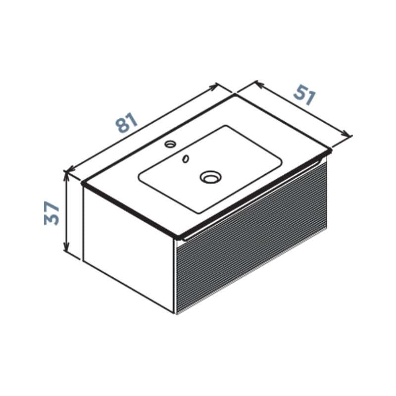 KUPAONSKI ORMARIĆ OLBIA 80 ANTRACIT - DONJI DIO S UMIVAONIKOM - Slika 3