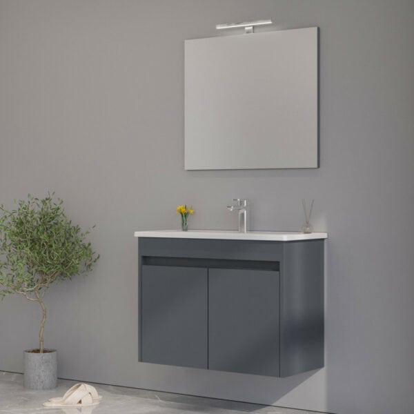 KUPAONSKI ORMARIĆ LOVA 60 SET ANTRACIT MATT - DONJI DIO S UMIVAONIKOM I GORNJI DIO