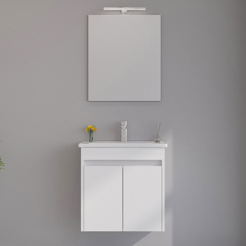 KUPAONSKI ORMARIĆ LOVA 60 SET BIJELA MATT - DONJI DIO S UMIVAONIKOM I GORNJI DIO