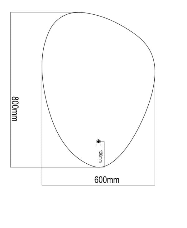 PRESTIGE OGLEDALO LED & FOG FREE 60X80 tehnicki crtez
