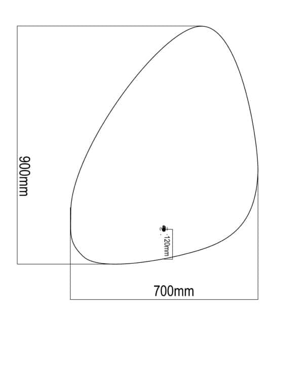 PRESTIGE OGLEDALO LED & FOG FREE 70X90 tehnicki crtez