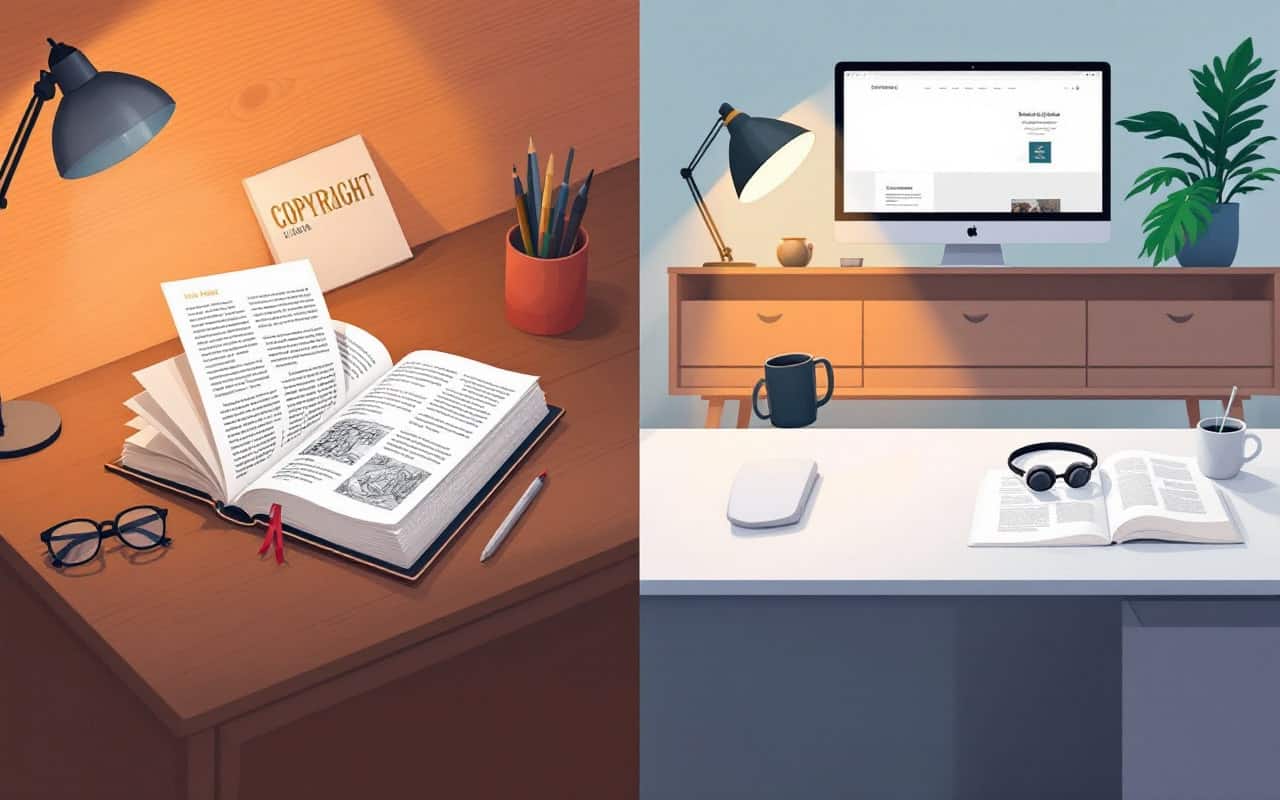 vignettes montrant les symboles de copyright dans divers contextes