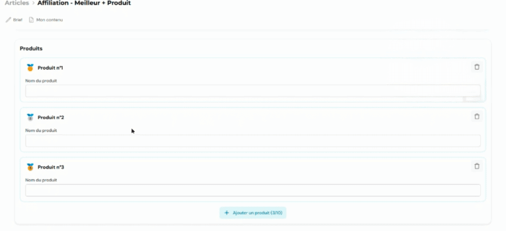 Template meilleur + produit sur wisewand