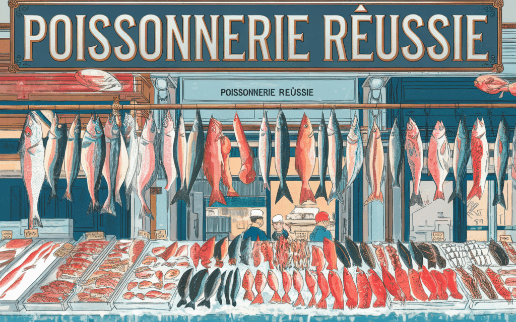 illustration vibrant poissonnerie réussie