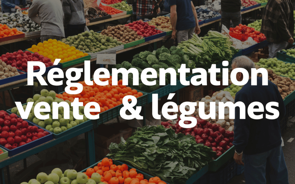 marché des fruits et légumes coloré et animé