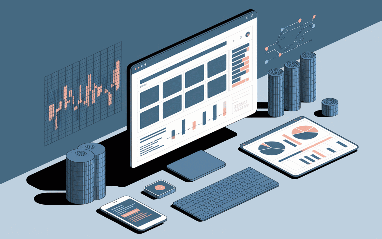 Tableau de bord analytique SEO avec graphiques et mots-clés