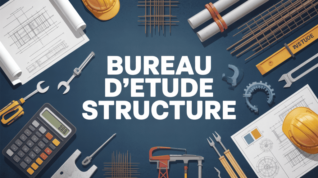 Chantier avec plans et outils d'ingénierie