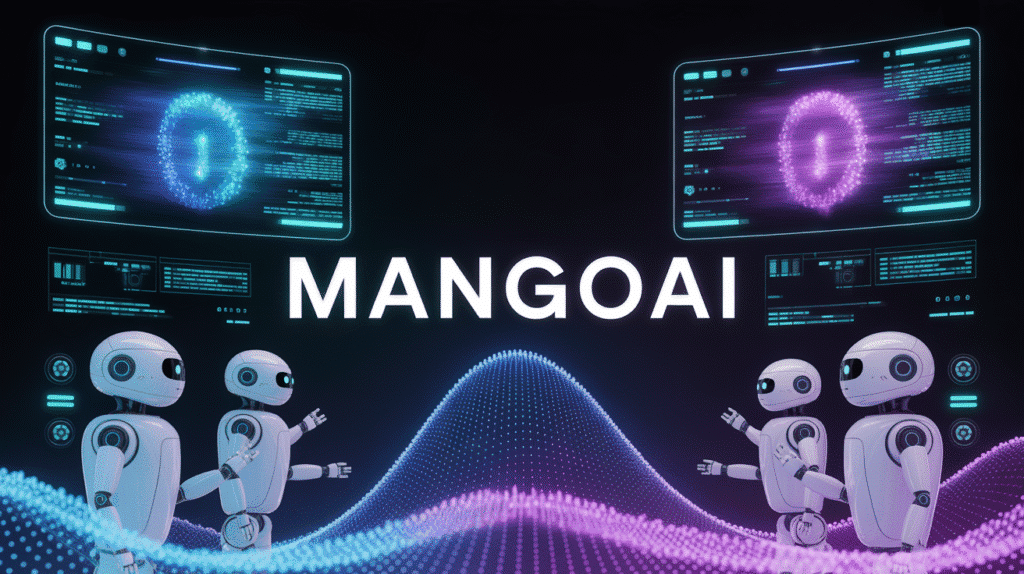 Interface IA futuriste MangoAI