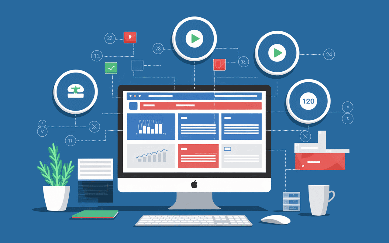 Illustration d'un site web monitoré avec capteurs virtuels