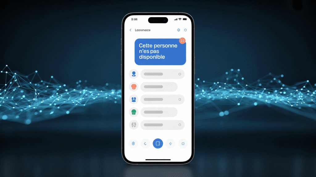 cette personne n'est pas disponible sur messenger notification smartphone
