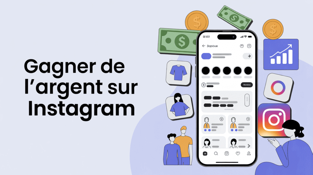 comment gagner de l argent sur instagram illustration smartphone argent