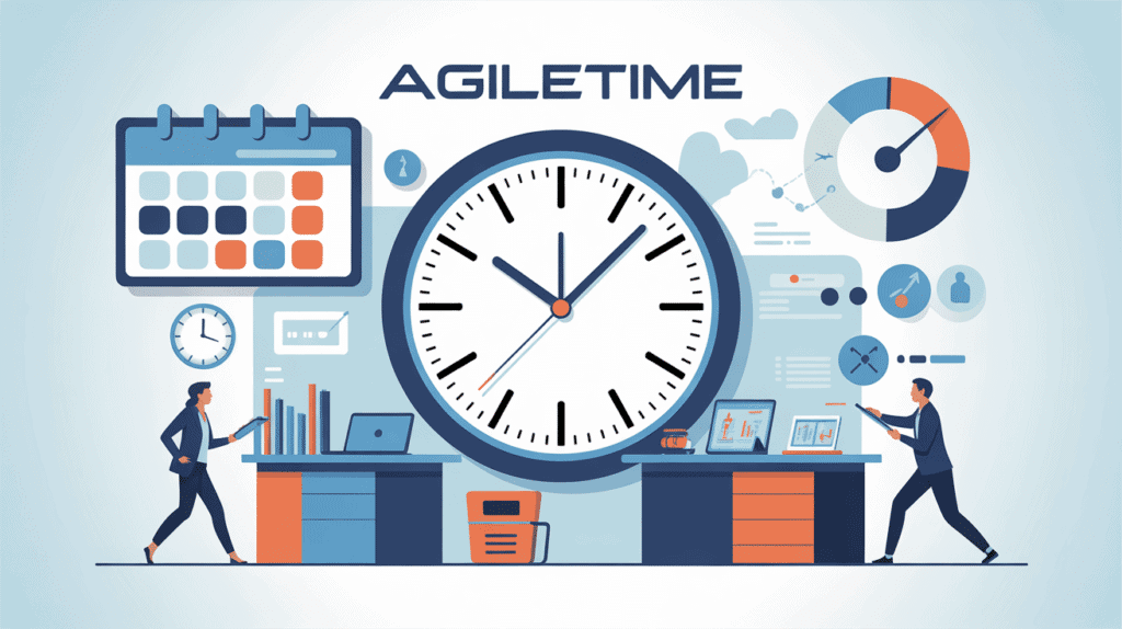 illustration agiletime bureau horloge calendrier