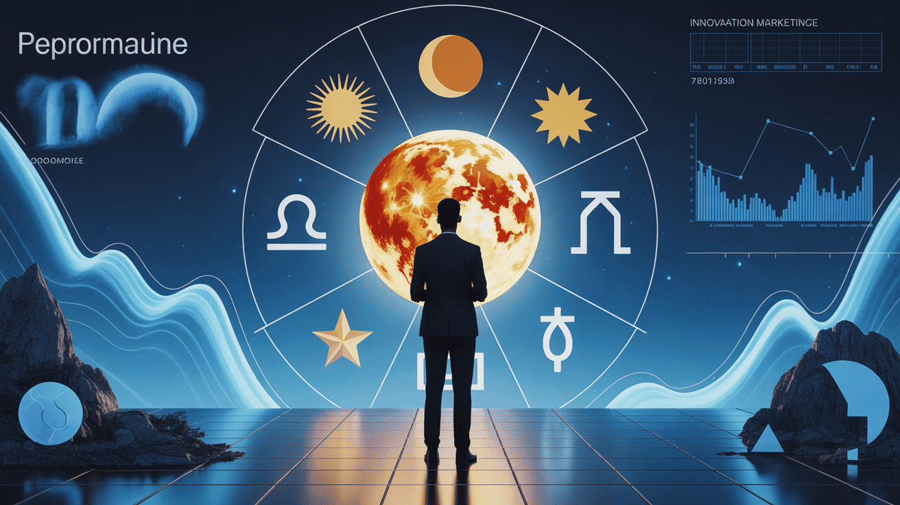 Branding astral entreprise tableau digital symboles astrologiques