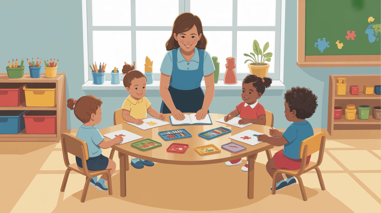 Scène métier formation ATSEM classe maternelle