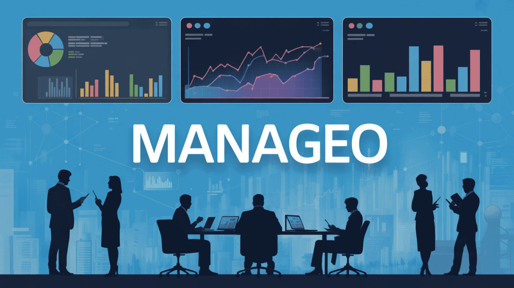 interface manageo avec graphiques de données b2b