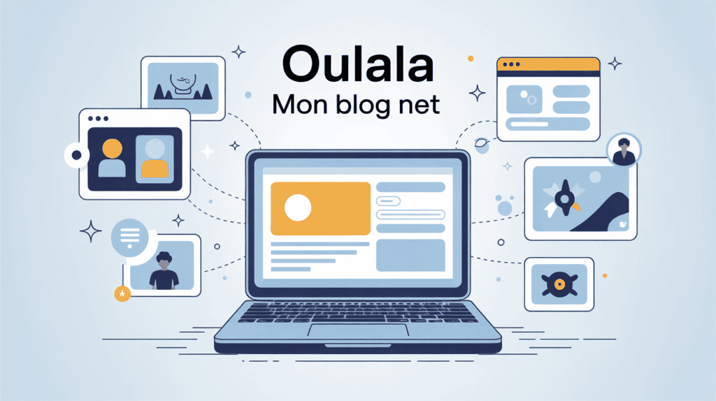 oulala mon blog net ordinateur lumineux et icônes web