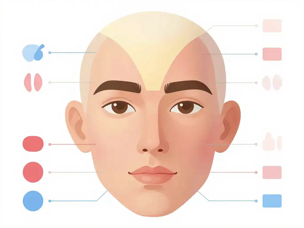 Schéma conceptuel marque en V zones visage