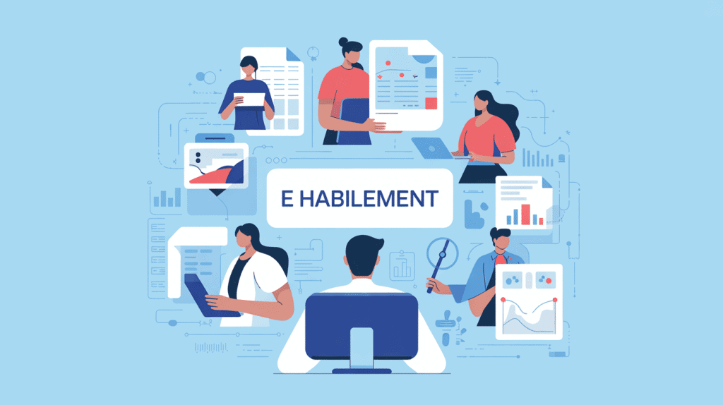 Illustration plateforme e habillement administration
