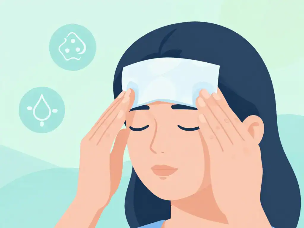 Soin du front contre la marque en V illustration