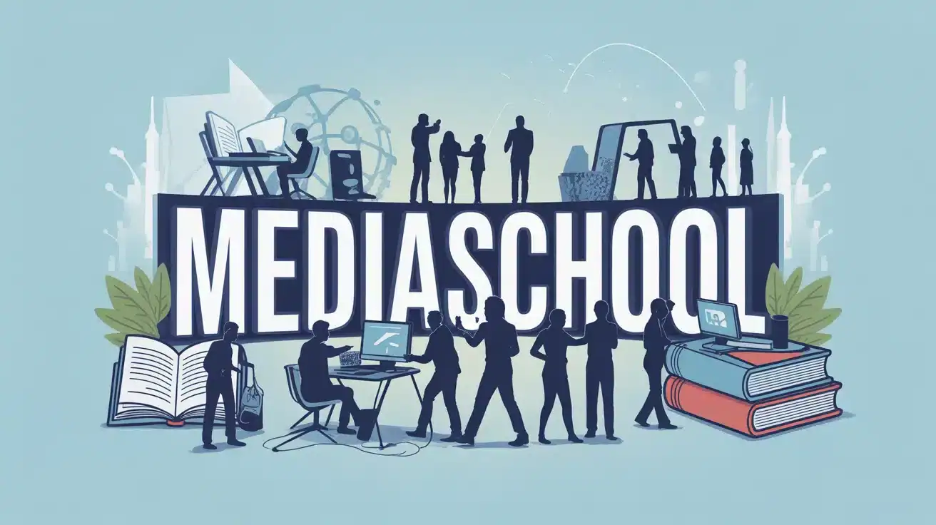 Illustration MediaSchool etudiants en action innovation diversite
