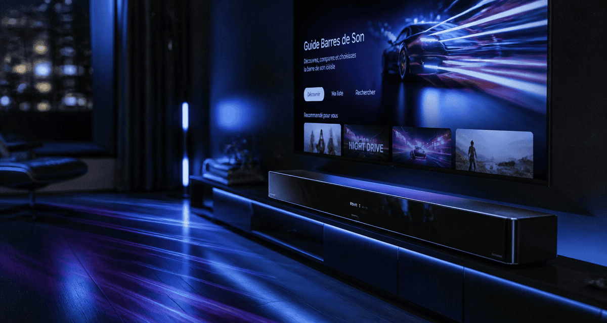 comparatif barre de son dans salon moderne