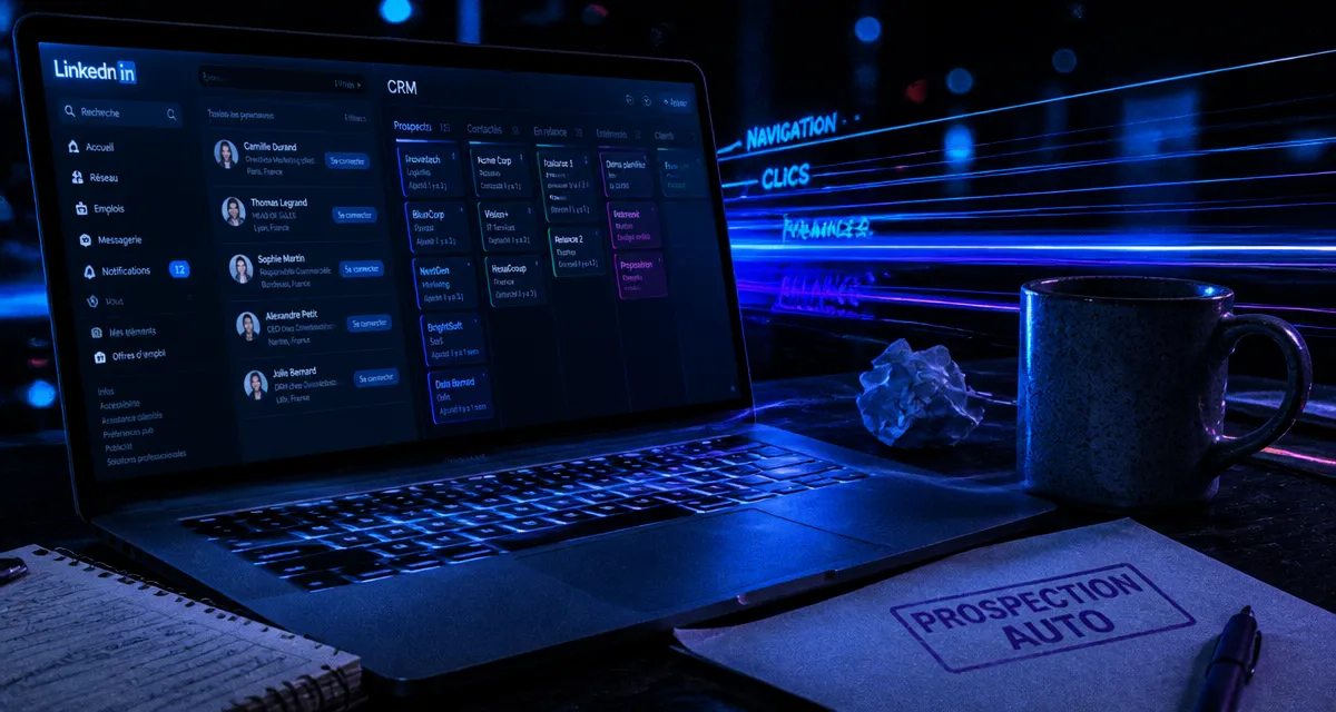 Prospection automatique LinkedIn : 800 invitations/mois et sécurisation du compte