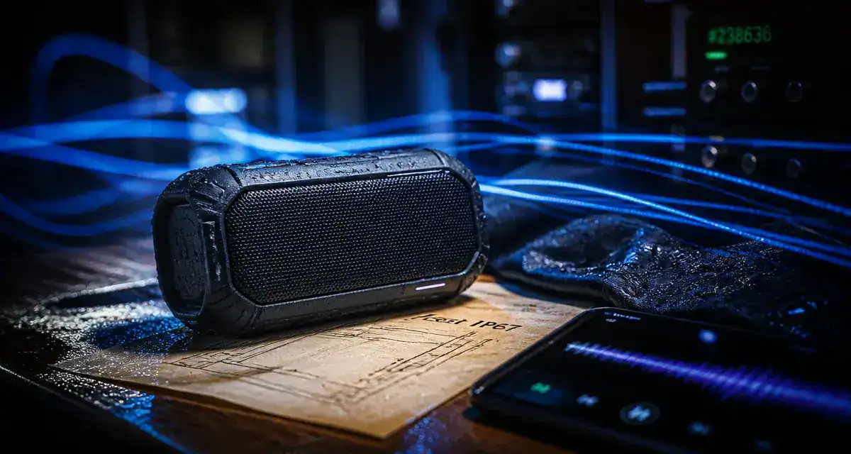 Test enceinte bluetooth IP67 : enceinte compacte Bluetooth sur table