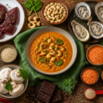 aliments riches en cuivre sur table